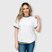 Mardi Gras White Ringer Tee