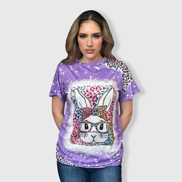 Easter Bunny Purple Cheetah Top