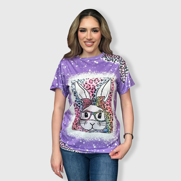 Easter Bunny Purple Cheetah Top