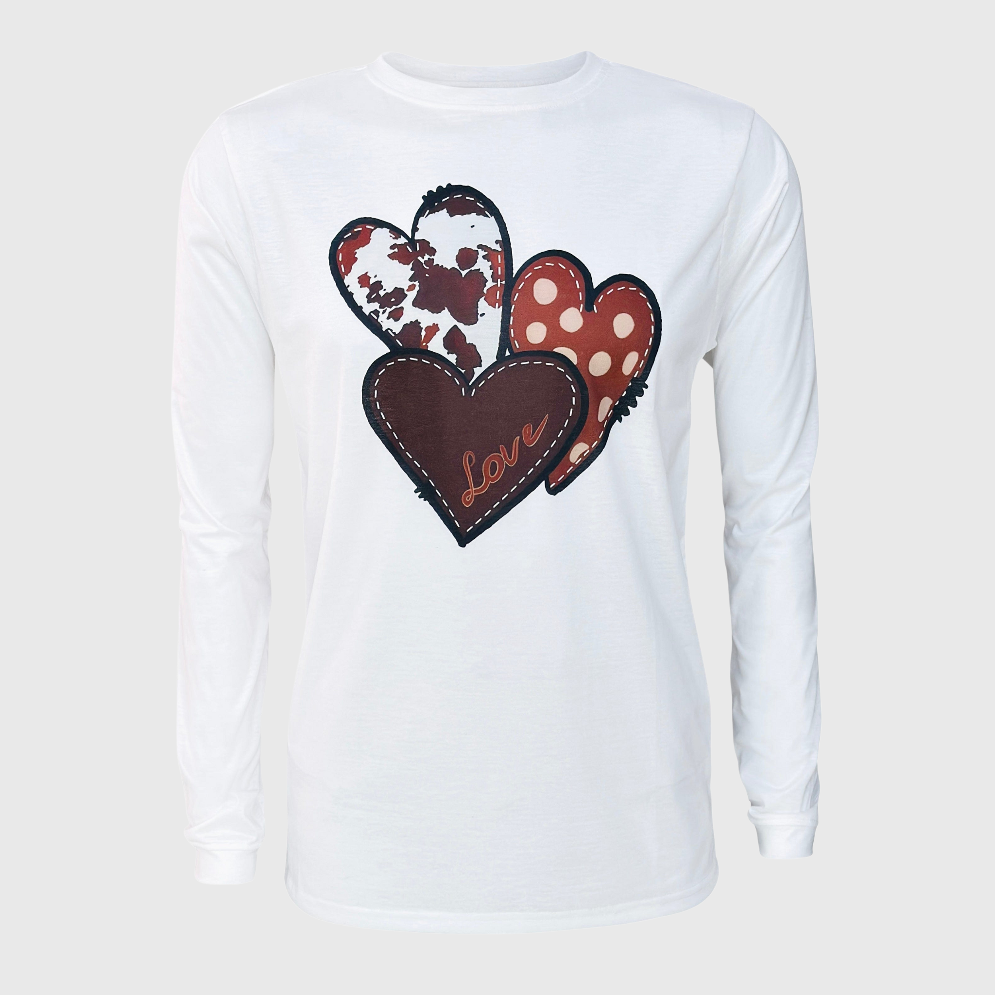 Heart Cow White Top