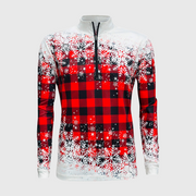 Buffalo Plaid Snowflakes Quarter Zip Top