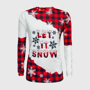 Let It Snow Buffalo Plaid Long Sleeve Top