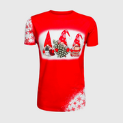 Christmas Gnomes Red Short Sleeve Top