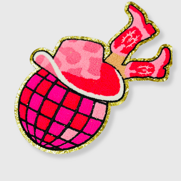 CP1046 - Disco Ball Cowboy Chenille Sequin Patch