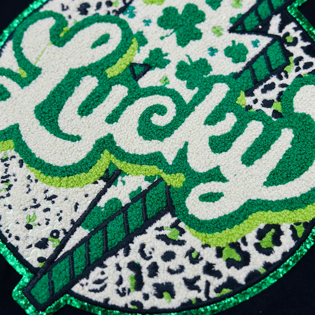 CP1081 - St. Patrick Lightning Lucky Chenille Patch