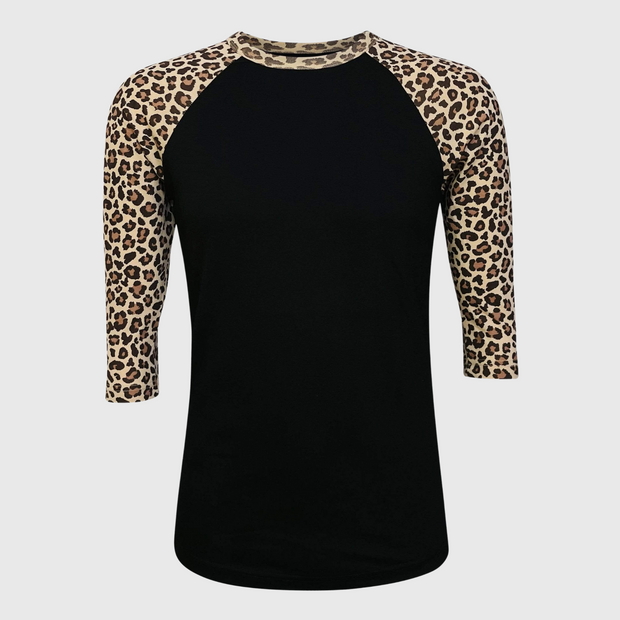 Cheetah Animal Print Black Top