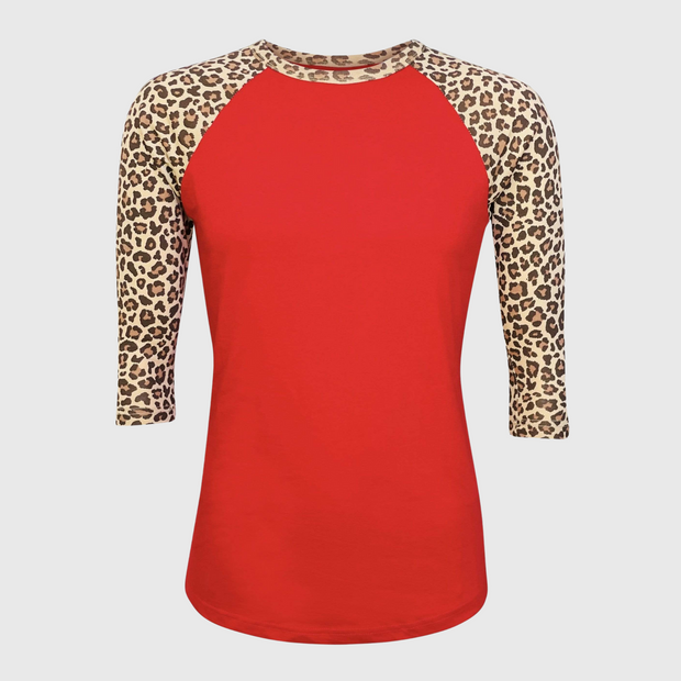 Cheetah Animal Print Red Top