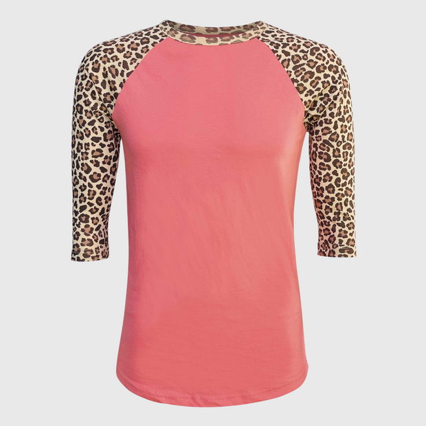 Cheetah Animal Print Coral Top