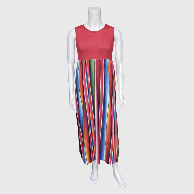 Serape Red Maxi Dress Women