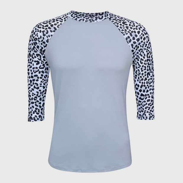 Cheetah Gray Black White Polyester Top