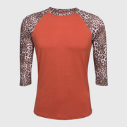 Cheetah Orange Dark Brown Polyester Top