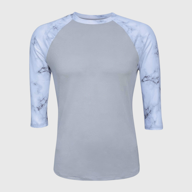 Marble Print Gray Polyester Top