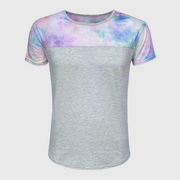 Tie Dye Pastel Gray Short Sleeve Top