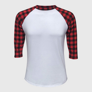 Buffalo Plaid White Red Top Adult