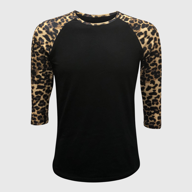 Cheetah Print Black Raglan