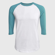 Adult Plain Raglan 3/4 T-Shirt - White Body