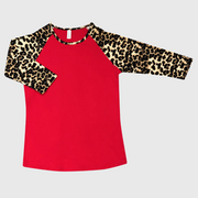 Cheetah Print Red Raglan