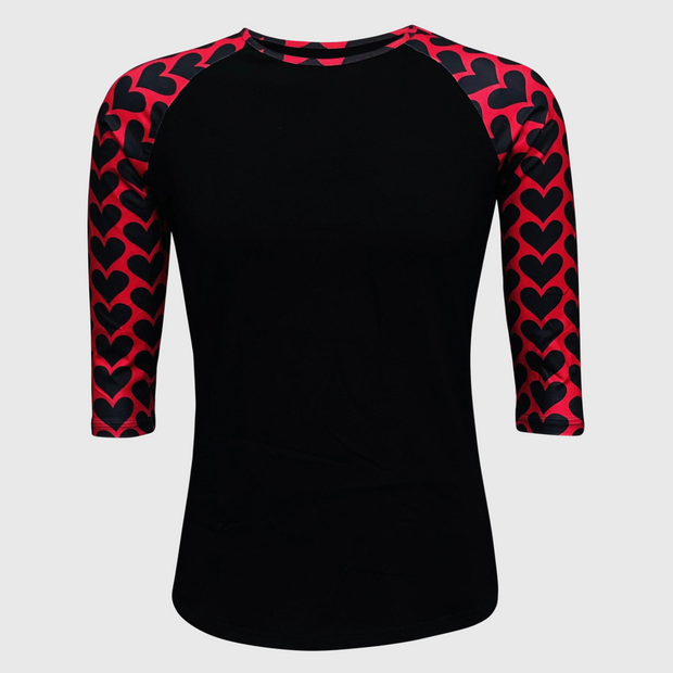 Black Red Heart Top