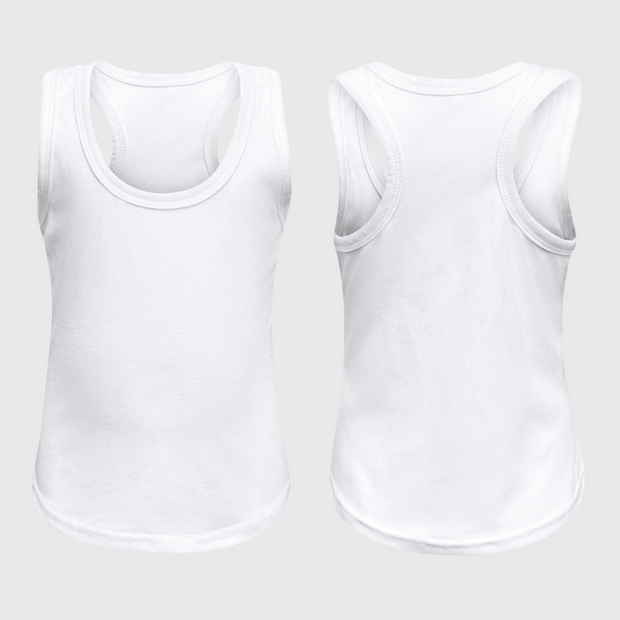 Sublimation Racerback White Polyester Tank Top - Adult & Kids