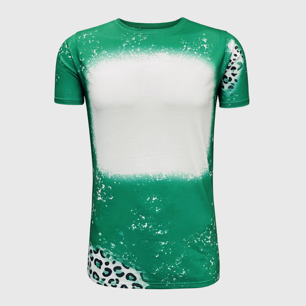 Cheetah Green Blank Faux Bleached Top