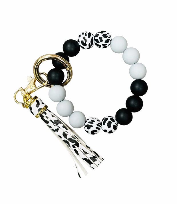 ILTEX Apparel Accessory Bracelet/Keychain - Cow Black White