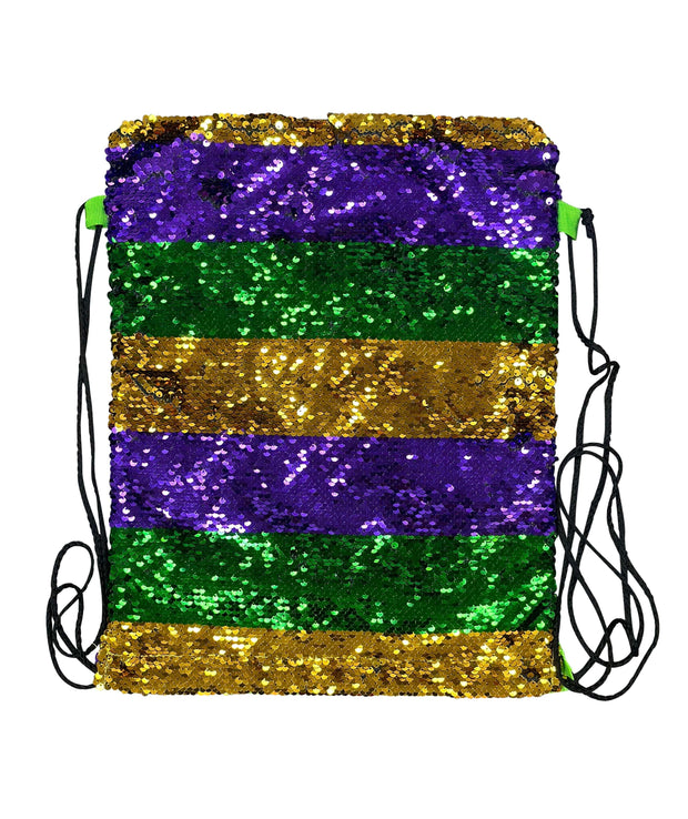 ILTEX Apparel Accessory Mardi Gras Sequin Drawstring Backpack