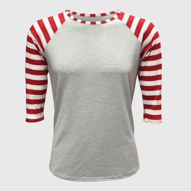 ILTEX Apparel Adult Clothing Candy Cane Gray Red Stripes Top