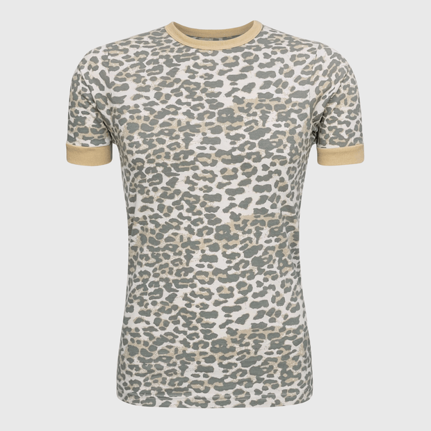 ILTEX Apparel Adult Clothing Cheetah Faded Tan Short Sleeve Top