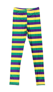 ILTEX Apparel Adult Clothing Mardi Gras Striped Leggings
