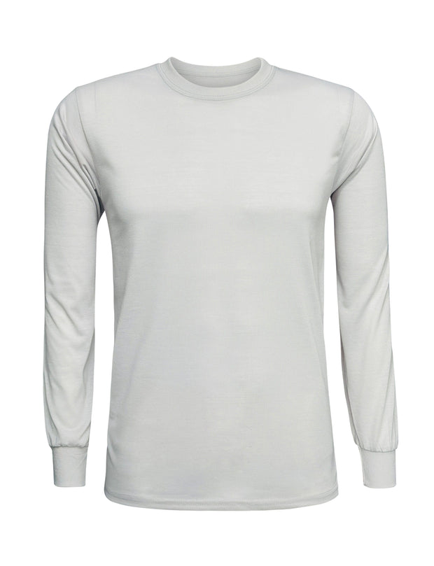 ILTEX Apparel Adult Clothing Polyester Silver Cotton-Feel Long Sleeve Tee