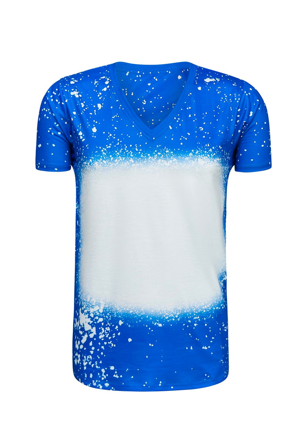 ILTEX Apparel Adult Clothing Royal Blue / Small V-Neck FAUX Bleached Tees