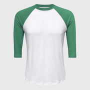 ILTEX Apparel Adult Clothing White/Kelly Green / Small Baseball Polyester Raglan Tee - White Body