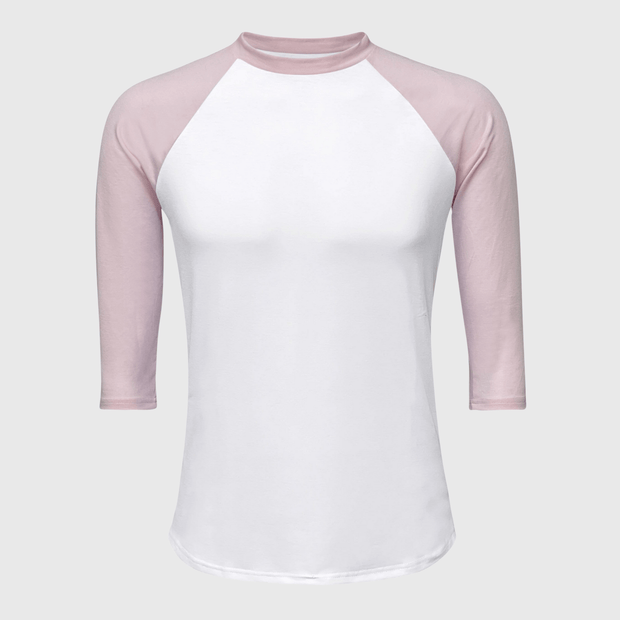 ILTEX Apparel Adult Clothing White/Light Pink / Small Baseball Polyester Raglan Tee - White Body