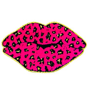 ILTEX Apparel Chenille Patches CP1005 - Pink Leopard Lips Chenille Patch