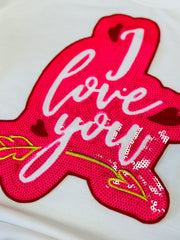 ILTEX Apparel Chenille Patches CP1009 - I Love You Chenille Sequin Patch