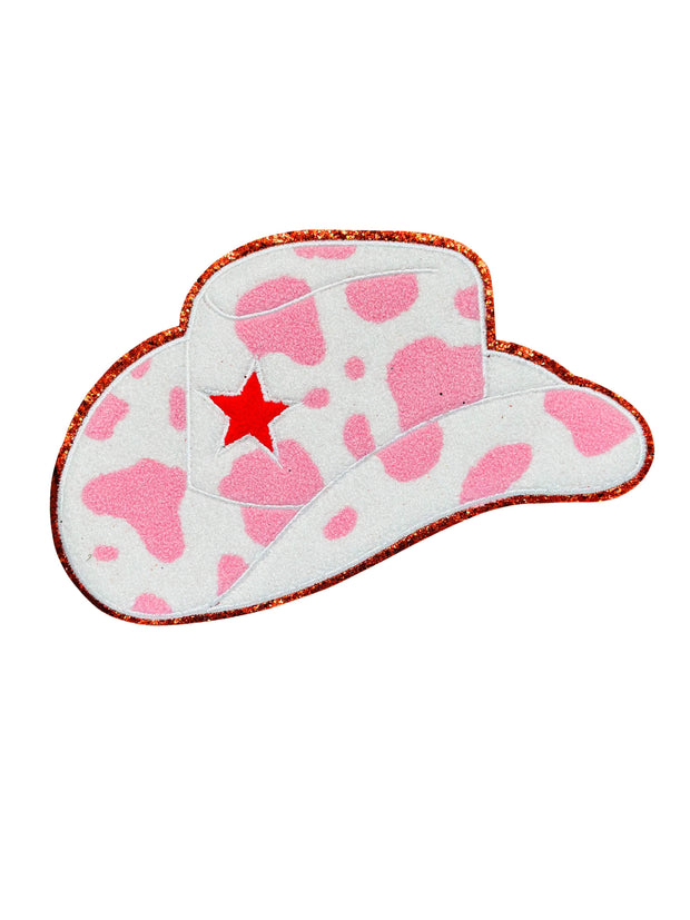 ILTEX Apparel Chenille Patches CP1063 -Pink Cowboy Hat Chenille Patch