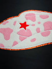 ILTEX Apparel Chenille Patches CP1063 -Pink Cowboy Hat Chenille Patch