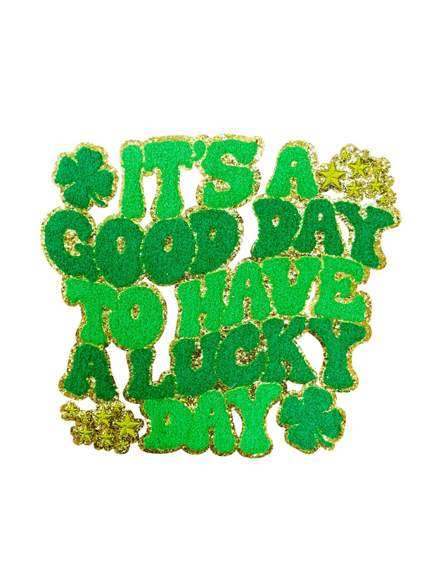 ILTEX Apparel Chenille Patches CP1068 - 'Its a Good Day to Have a Luck Day' Chenille Patch