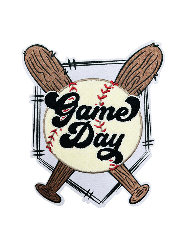ILTEX Apparel Chenille Patches CP1069 - Baseball Game Day Batter Chenille Patch