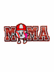 ILTEX Apparel Chenille Patches CP1072 - Red Baseball MAMA Chenille Sequin Patch