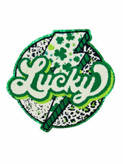 ILTEX Apparel Chenille Patches CP1081 - St. Patrick Lightning Lucky Chenille Patch