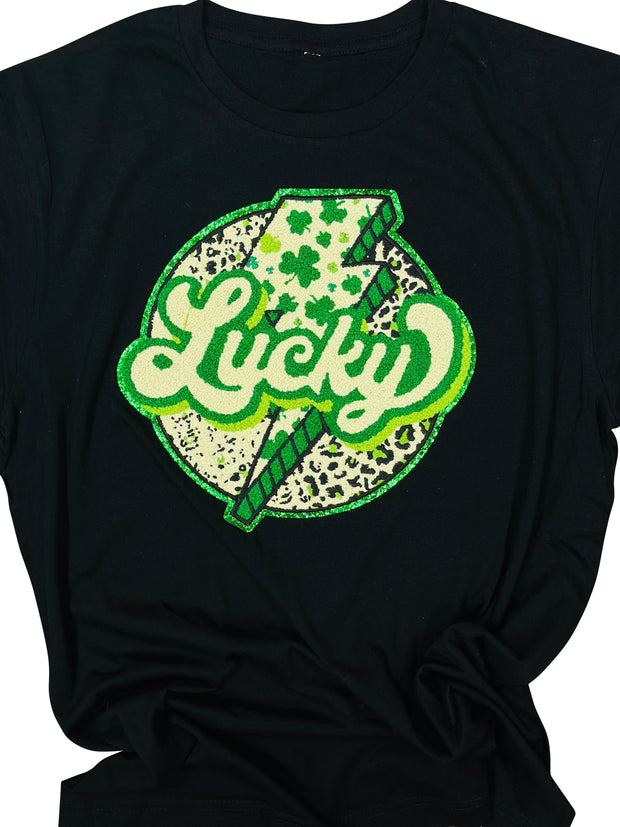 ILTEX Apparel Chenille Patches CP1081 - St. Patrick Lightning Lucky Chenille Patch