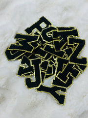 ILTEX Apparel Chenille Patches CP1095 -  Black with Gold Chenille Letters