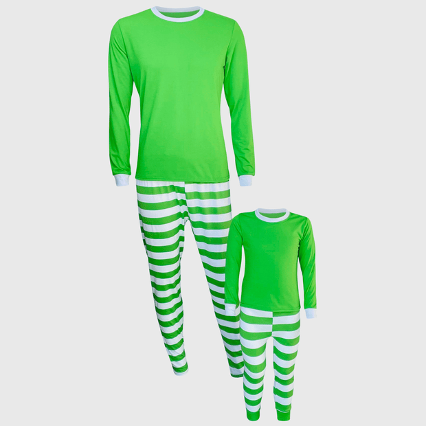 ILTEX Apparel Christmas Green White Family Pajama Set (Kids & Adult)