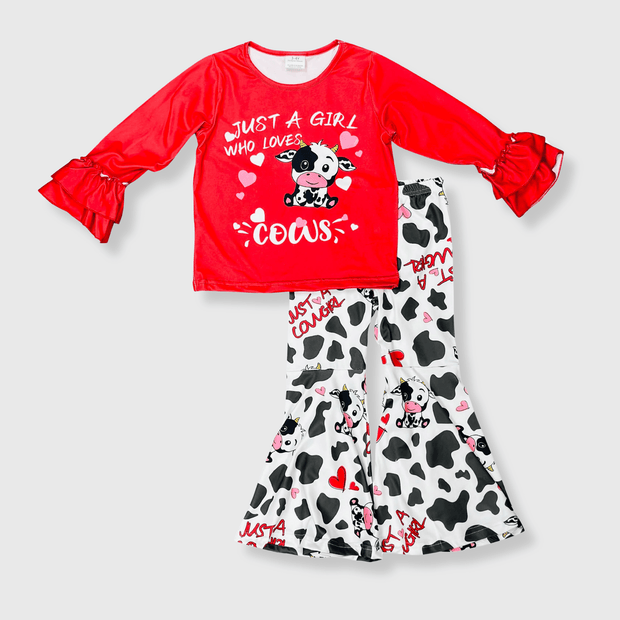 ILTEX Apparel Kids Clothing 'Just a Girl Who Loves Cows' Outfit