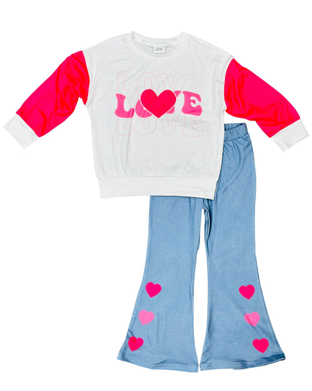 ILTEX Apparel Kids Clothing Love Valentine White Pink Outfit