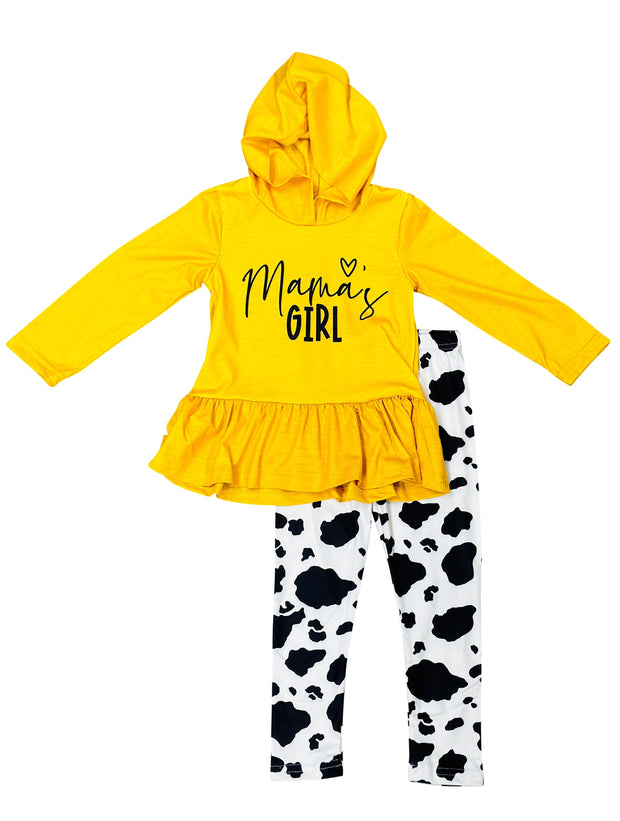 ILTEX Apparel Kids Clothing Mama's Girl Yellow Cow Outfit