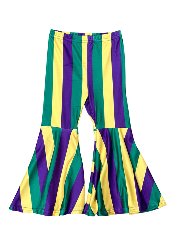 ILTEX Apparel Kids Clothing Mardi Gras Striped Bell Bottoms
