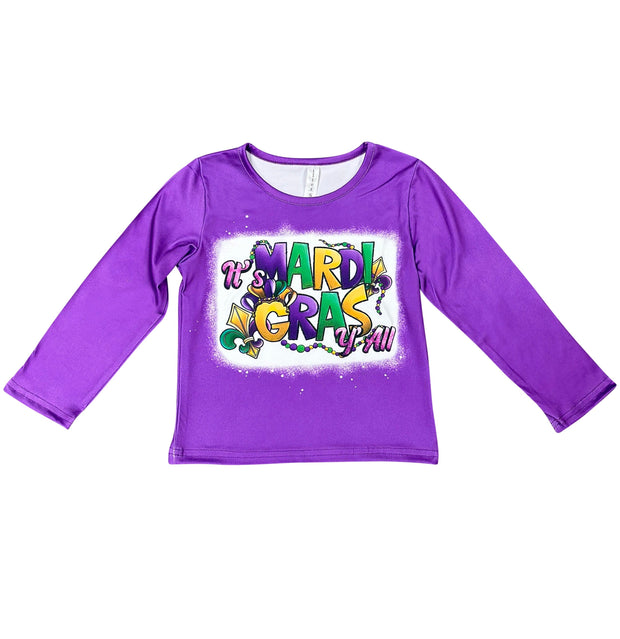 ILTEX Apparel Kids Clothing Mardi Gras y'all Purple Kids Top