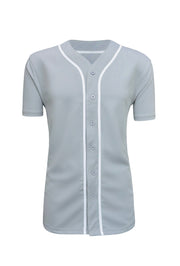 ILTEX Apparel Shirts & Tops Gray / Small Baseball Button Down Jersey Adult
